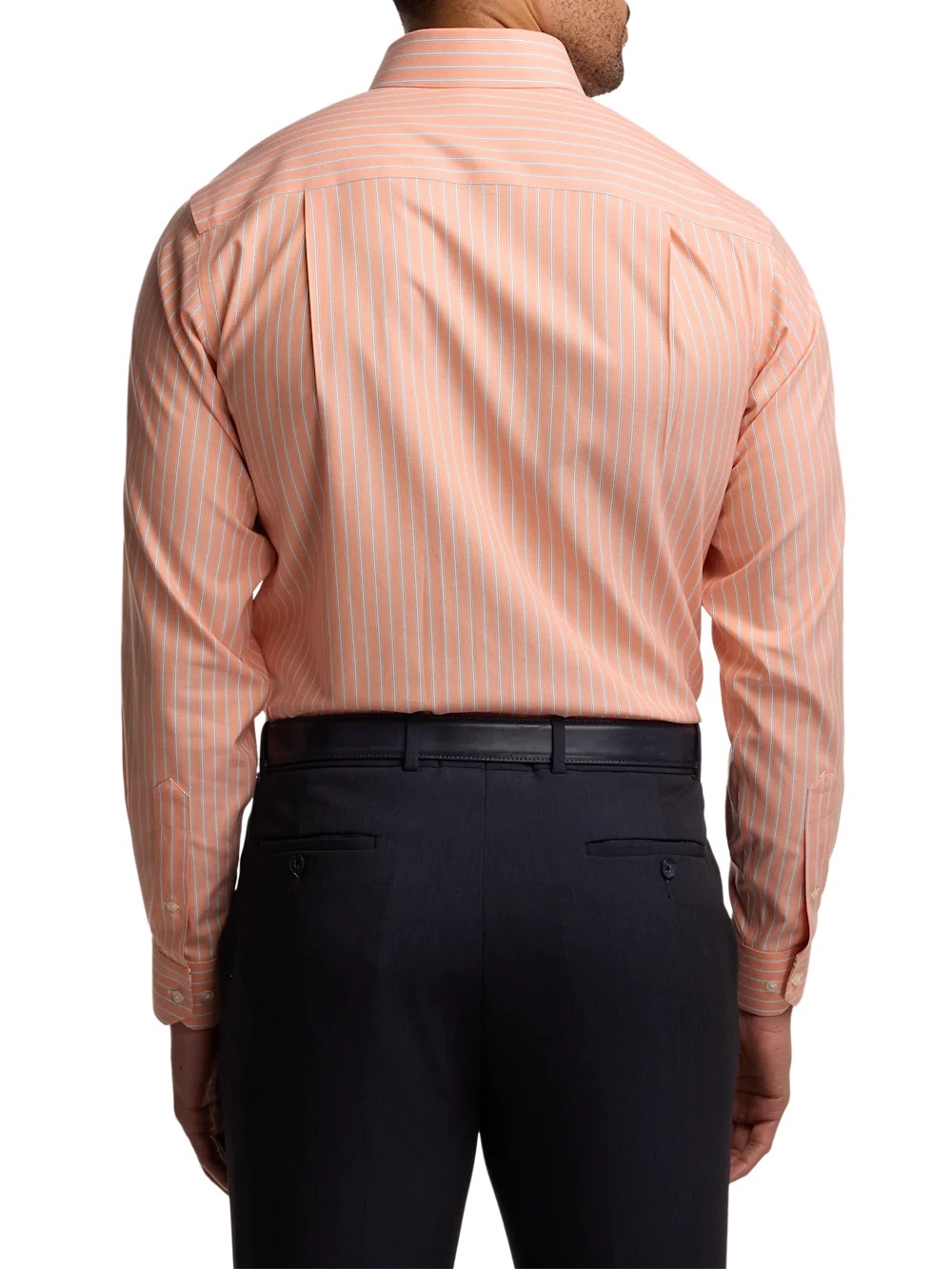 Hunt Club Peach & White Stripe Dress Shirt EUC